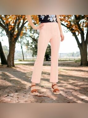 LOFT CROPPED PEACH PASTEL ORANGE TWILL PANTS SIZE 4 NWT
